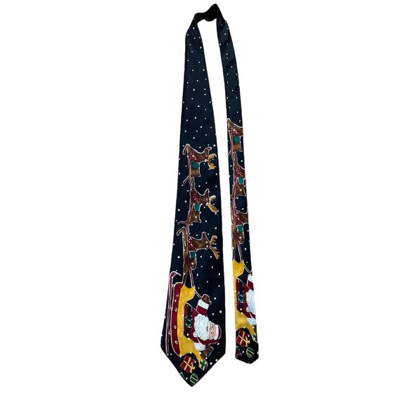Save The Children Pete Age 13 Ho Ho Ho Santa Claus Sleigh Christmas Necktie - Picture 2 of 7